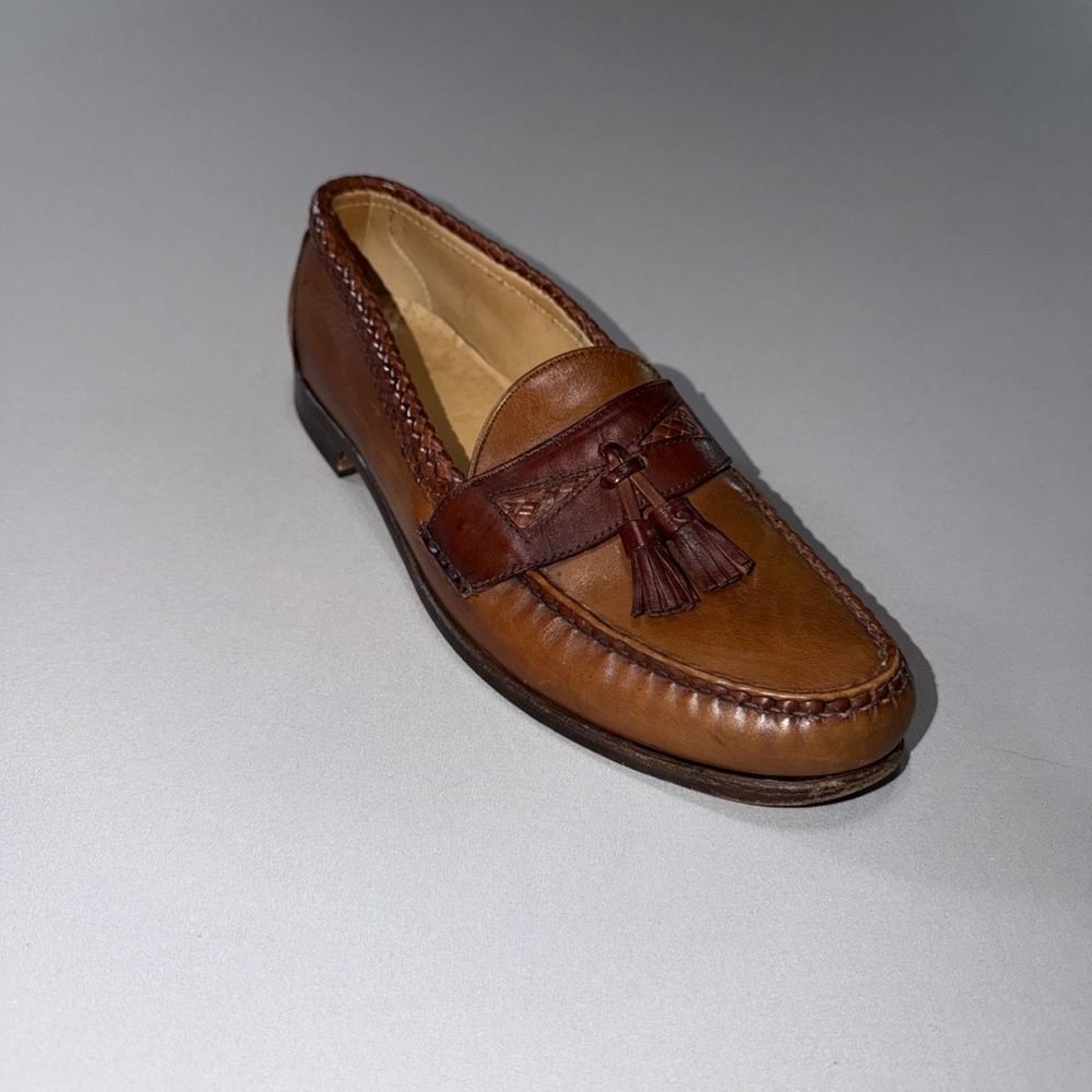 Allen Edmonds Maxfield Tassel Loafers Men's 13C Brown Leather Dress Shoes Narrow